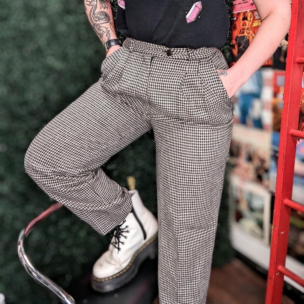 Vintage hounds tooth wool trousers